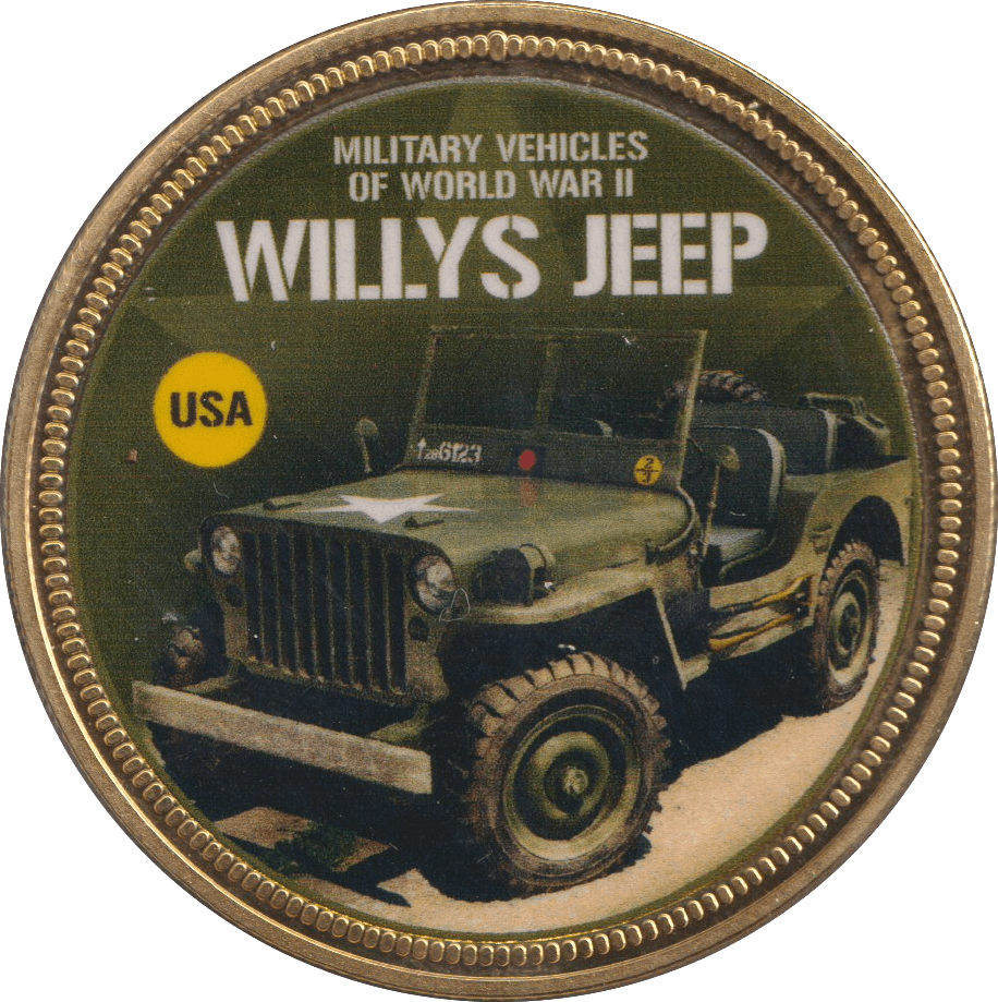 2018 GOLD PLATED MEDAL MILITARY VEHICLES WILLYS JEEP - WORLD COINS - Cambridgeshire Coins