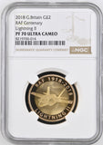 2018 GOLD PROOF £2 RAF CENTENARY LIGHTNING II PF70 ULTRA CAMEO - NGC GOLD £2 - Cambridgeshire Coins
