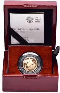 2018 GOLD PROOF HALF SOVEREIGN BOXED - GOLD PROOF HALF SOVEREIGNS - Cambridgeshire Coins
