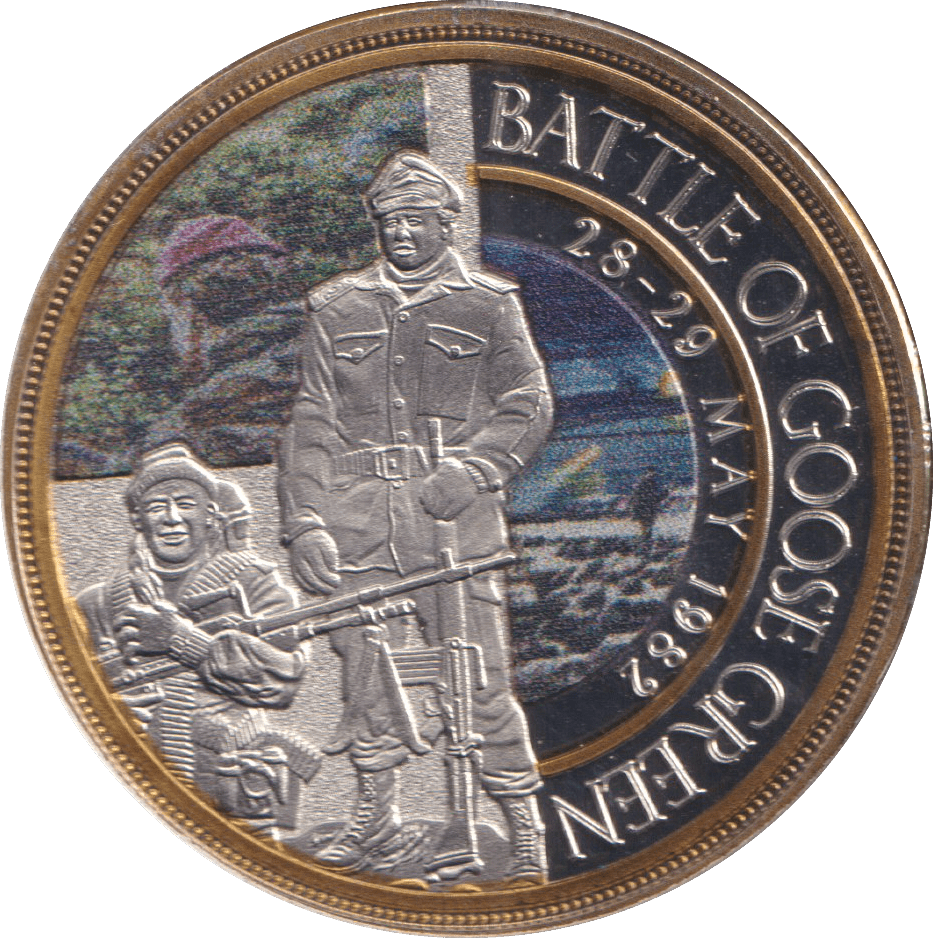 2018 HISTORIC BATTLES OF OUR TIME - BATTLE OF GOOSE GREEN - WORLD COINS - Cambridgeshire Coins