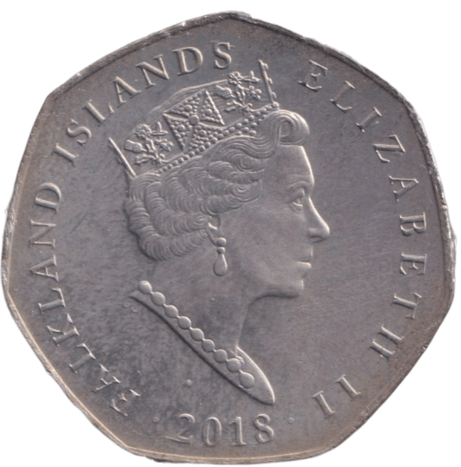 2018 KING PENGUIN 50P FALKLAND ISLANDS - 50p BU - Cambridgeshire Coins