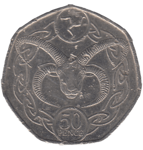 2018 LONG HORN RAM 50P ISLE OF MAN - 50P REGIONAL ISSUES - Cambridgeshire Coins