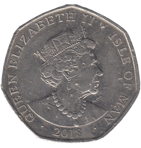 2018 LONG HORN RAM 50P ISLE OF MAN - 50P REGIONAL ISSUES - Cambridgeshire Coins