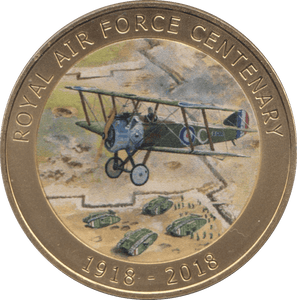 2018 ONE CROWN 100TH ANNIVERSARY OF ROYAL AIR FORCE ISLE OF MAN - WORLD COINS - Cambridgeshire Coins