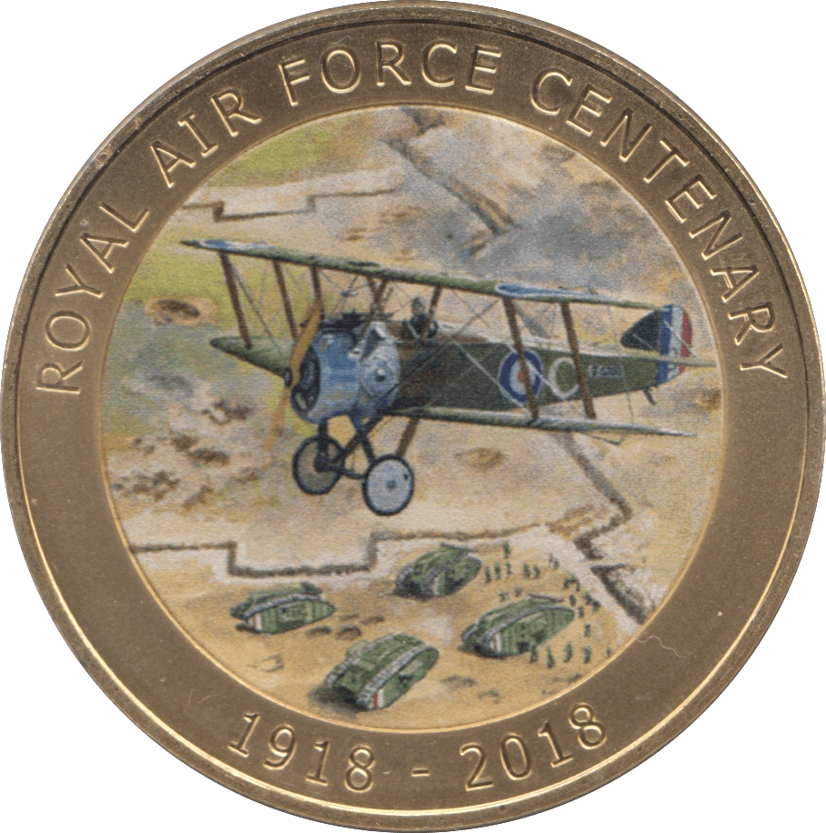 2018 ONE CROWN 100TH ANNIVERSARY OF ROYAL AIR FORCE ISLE OF MAN - WORLD COINS - Cambridgeshire Coins
