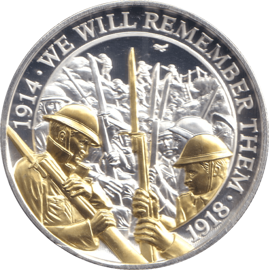 2018 ONE CROWN GIBRALTAR WE WILL REMEMBER THEM 2 - WORLD COINS - Cambridgeshire Coins