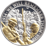2018 ONE CROWN GIBRALTAR WE WILL REMEMBER THEM 2 - WORLD COINS - Cambridgeshire Coins