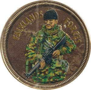 2018 PROOF CARAT GOLD PLATED COMMEMORATIVE FALKLANDS FORCES - GOLD COMMEMORATIVE - Cambridgeshire Coins