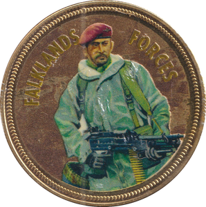 2018 PROOF CARAT GOLD PLATED COMMEMORATIVE FALKLANDS FORCES - GOLD COMMEMORATIVE - Cambridgeshire Coins