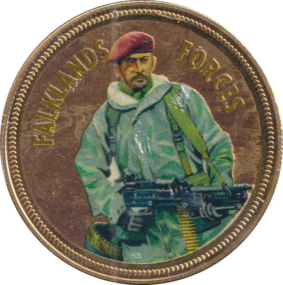 2018 PROOF CARAT GOLD PLATED COMMEMORATIVE FALKLANDS FORCES - GOLD COMMEMORATIVE - Cambridgeshire Coins
