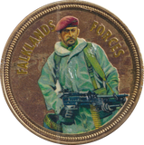 2018 PROOF CARAT GOLD PLATED COMMEMORATIVE FALKLANDS FORCES - GOLD COMMEMORATIVE - Cambridgeshire Coins