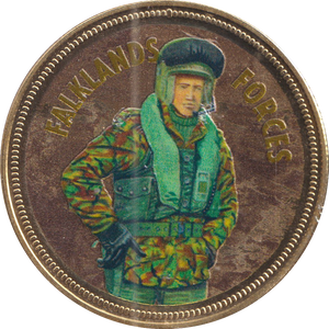 2018 PROOF CARAT GOLD PLATED COMMEMORATIVE FALKLANDS FORCES - GOLD COMMEMORATIVE - Cambridgeshire Coins