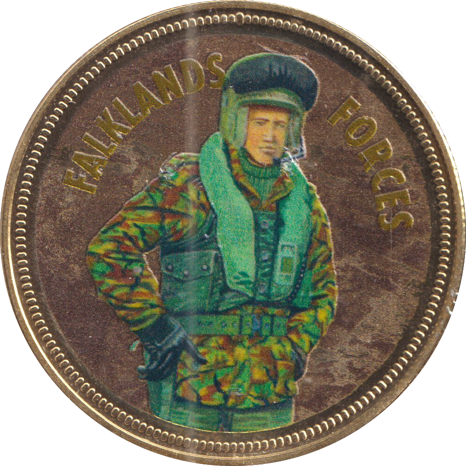 2018 PROOF CARAT GOLD PLATED COMMEMORATIVE FALKLANDS FORCES - GOLD COMMEMORATIVE - Cambridgeshire Coins