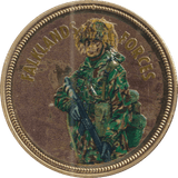 2018 PROOF CARAT GOLD PLATED COMMEMORATIVE FALKLANDS FORCES - GOLD COMMEMORATIVE - Cambridgeshire Coins