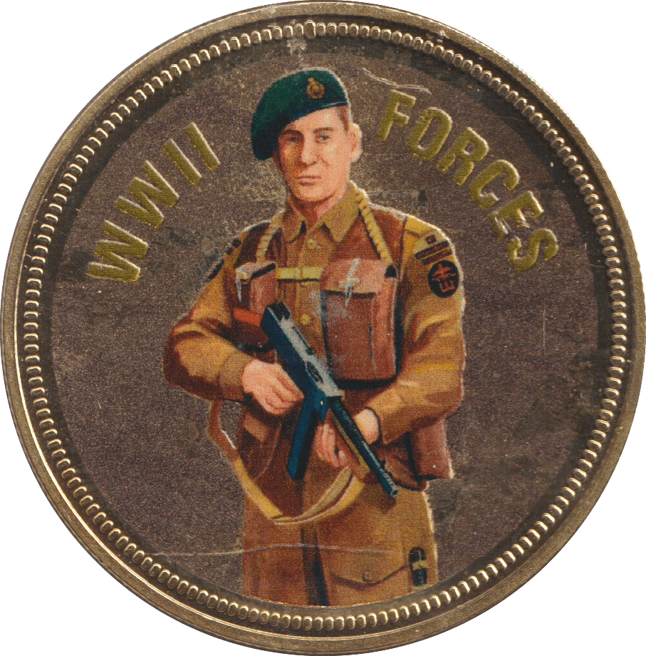 2018 PROOF CARAT GOLD PLATED COMMEMORATIVE WWII FORCES - WORLD COINS - Cambridgeshire Coins