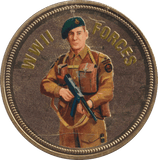 2018 PROOF CARAT GOLD PLATED COMMEMORATIVE WWII FORCES - WORLD COINS - Cambridgeshire Coins