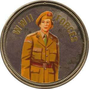 2018 PROOF CARAT GOLD PLATED COMMEMORATIVE WWII FORCES - WORLD COINS - Cambridgeshire Coins