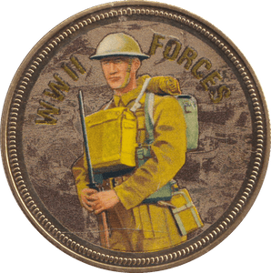 2018 PROOF CARAT GOLD PLATED COMMEMORATIVE WWII FORCES - WORLD COINS - Cambridgeshire Coins