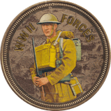 2018 PROOF CARAT GOLD PLATED COMMEMORATIVE WWII FORCES - WORLD COINS - Cambridgeshire Coins