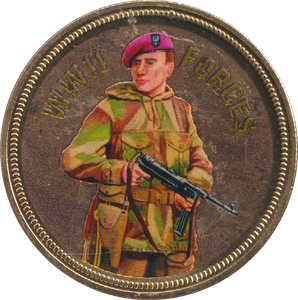 2018 PROOF CARAT GOLD PLATED COMMEMORATIVE WWII FORCES - WORLD COINS - Cambridgeshire Coins