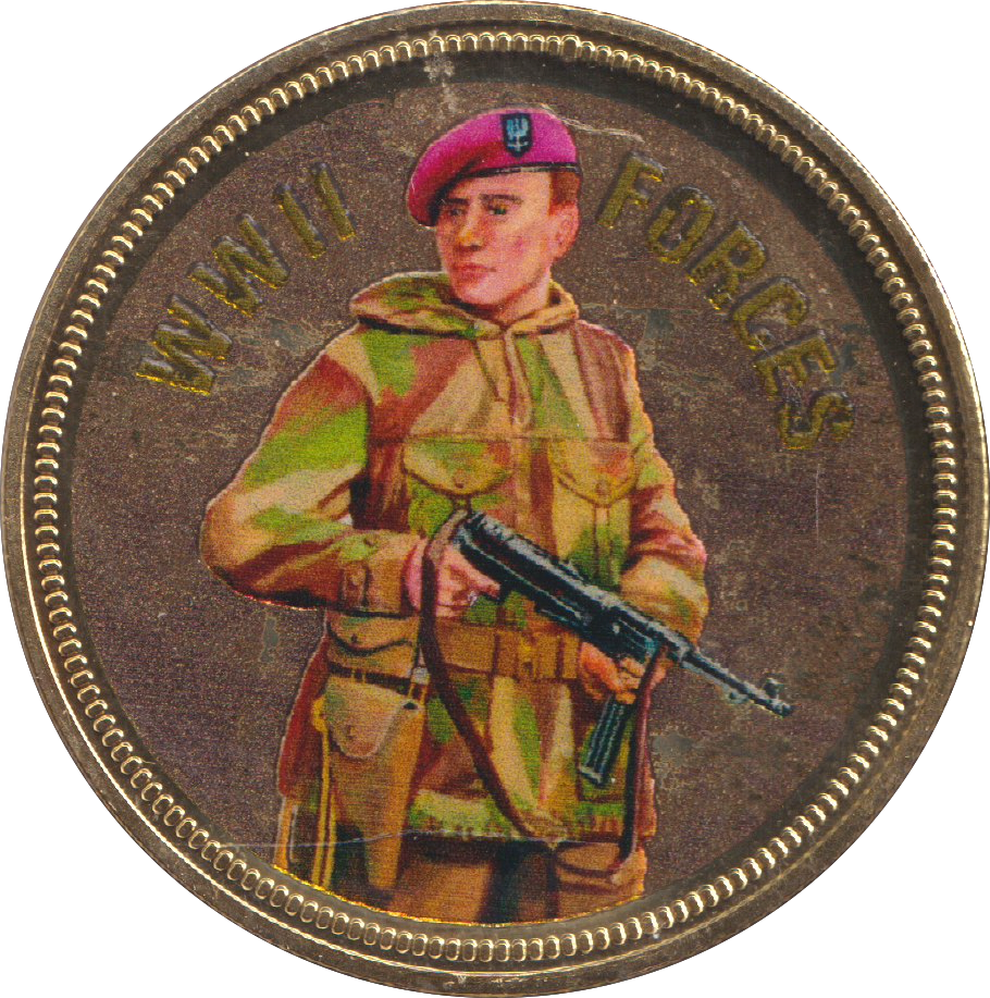 2018 PROOF CARAT GOLD PLATED COMMEMORATIVE WWII FORCES - WORLD COINS - Cambridgeshire Coins