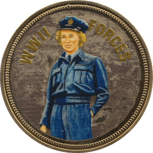 2018 PROOF CARAT GOLD PLATED COMMEMORATIVE WWII FORCES - WORLD COINS - Cambridgeshire Coins