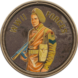 2018 PROOF CARAT GOLD PLATED COMMEMORATIVE WWII FORCES - WORLD COINS - Cambridgeshire Coins