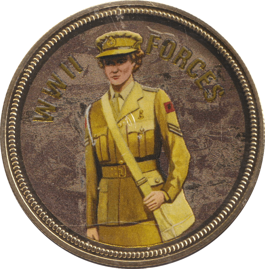 2018 PROOF CARAT GOLD PLATED COMMEMORATIVE WWII FORCES - WORLD COINS - Cambridgeshire Coins