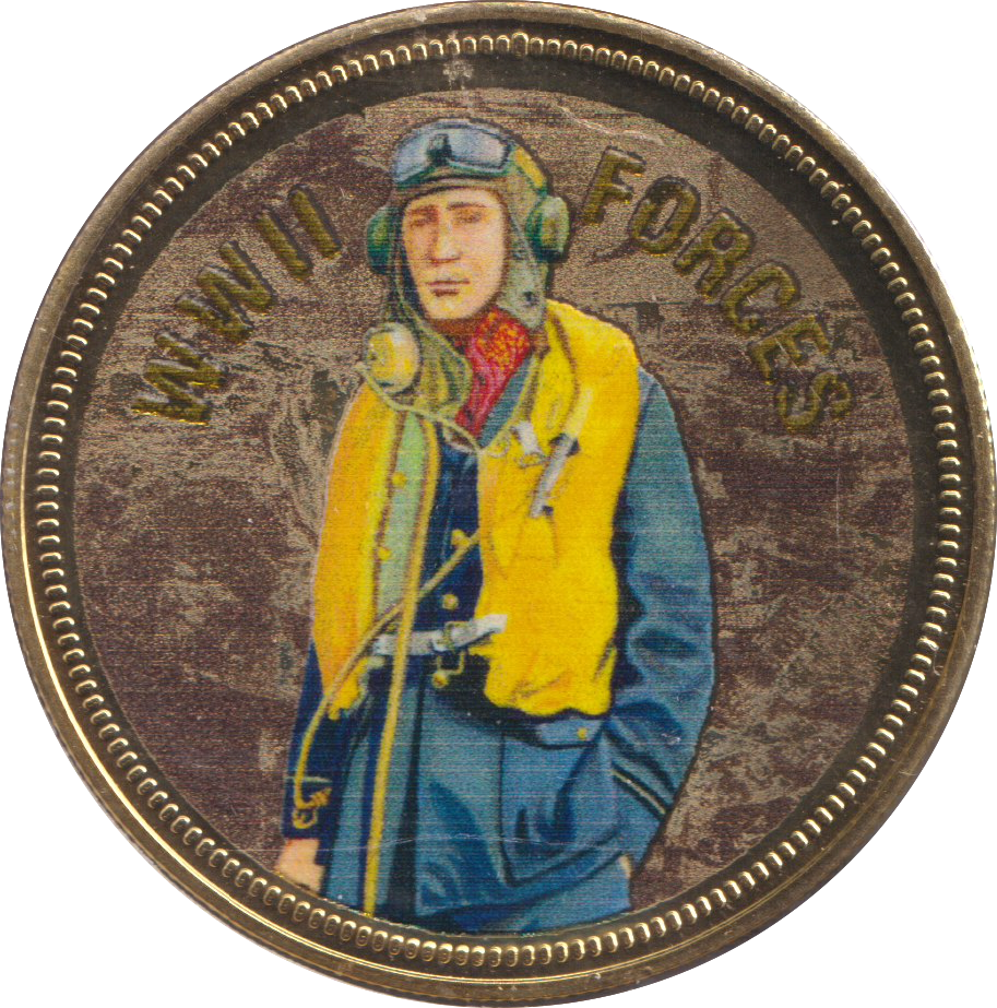 2018 PROOF CARAT GOLD PLATED COMMEMORATIVE WWII FORCES - WORLD COINS - Cambridgeshire Coins