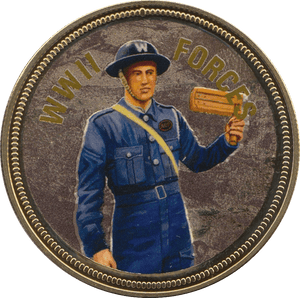 2018 PROOF CARAT GOLD PLATED COMMEMORATIVE WWII FORCES - WORLD COINS - Cambridgeshire Coins