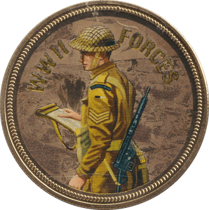 2018 PROOF CARAT GOLD PLATED COMMEMORATIVE WWII FORCES - WORLD COINS - Cambridgeshire Coins