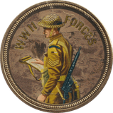 2018 PROOF CARAT GOLD PLATED COMMEMORATIVE WWII FORCES - WORLD COINS - Cambridgeshire Coins