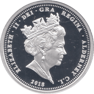 2018 PROOF QUEEN ELIZABETH II CORONATION ANNIVERSARY £5 ALDERNEY - SILVER WORLD COINS - Cambridgeshire Coins