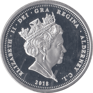 2018 PROOF QUEEN ELIZABETH II CORONATION ANNIVERSARY £5 ALDERNEY - WORLD COINS - Cambridgeshire Coins