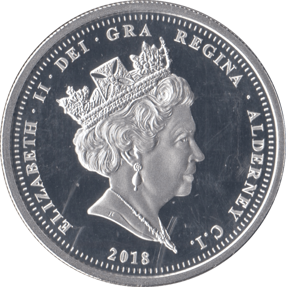 2018 PROOF QUEEN ELIZABETH II CORONATION ANNIVERSARY £5 ALDERNEY - WORLD COINS - Cambridgeshire Coins