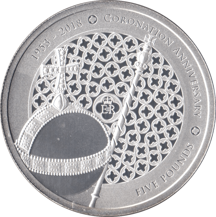 2018 PROOF QUEEN ELIZABETH II CORONATION ANNIVERSARY £5 ALDERNEY - WORLD COINS - Cambridgeshire Coins