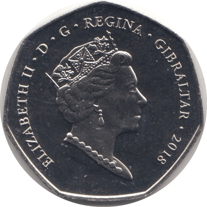 2018 RED COLOBUS MONKEY FIFTY PENCE BRILLIANT UNCIRCULATED GIBRALTAR - WORLD COINS - Cambridgeshire Coins