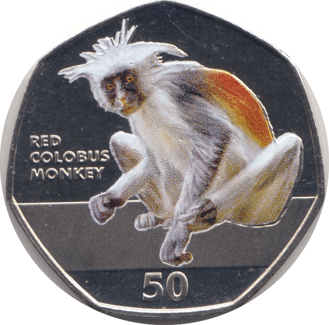 2018 RED COLOBUS MONKEY FIFTY PENCE BRILLIANT UNCIRCULATED GIBRALTAR - WORLD COINS - Cambridgeshire Coins