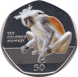 2018 RED COLOBUS MONKEY FIFTY PENCE BRILLIANT UNCIRCULATED GIBRALTAR - WORLD COINS - Cambridgeshire Coins