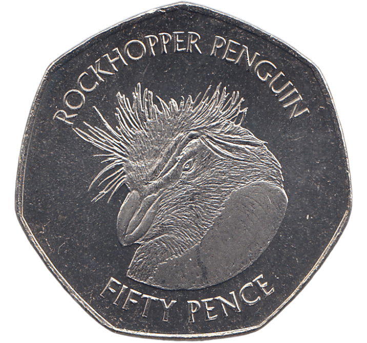 2018 ROCKHOPPER PENGUIN FIFTY PENCE FALKLAND ISLANDS ( BU ) - WORLD COINS - Cambridgeshire Coins