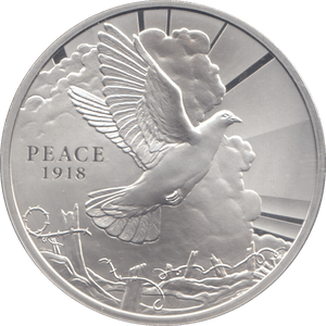 2018 SILVER 1918 PEACE FIVE POUNDS ( PROOF ) - SILVER WORLD COINS - Cambridgeshire Coins