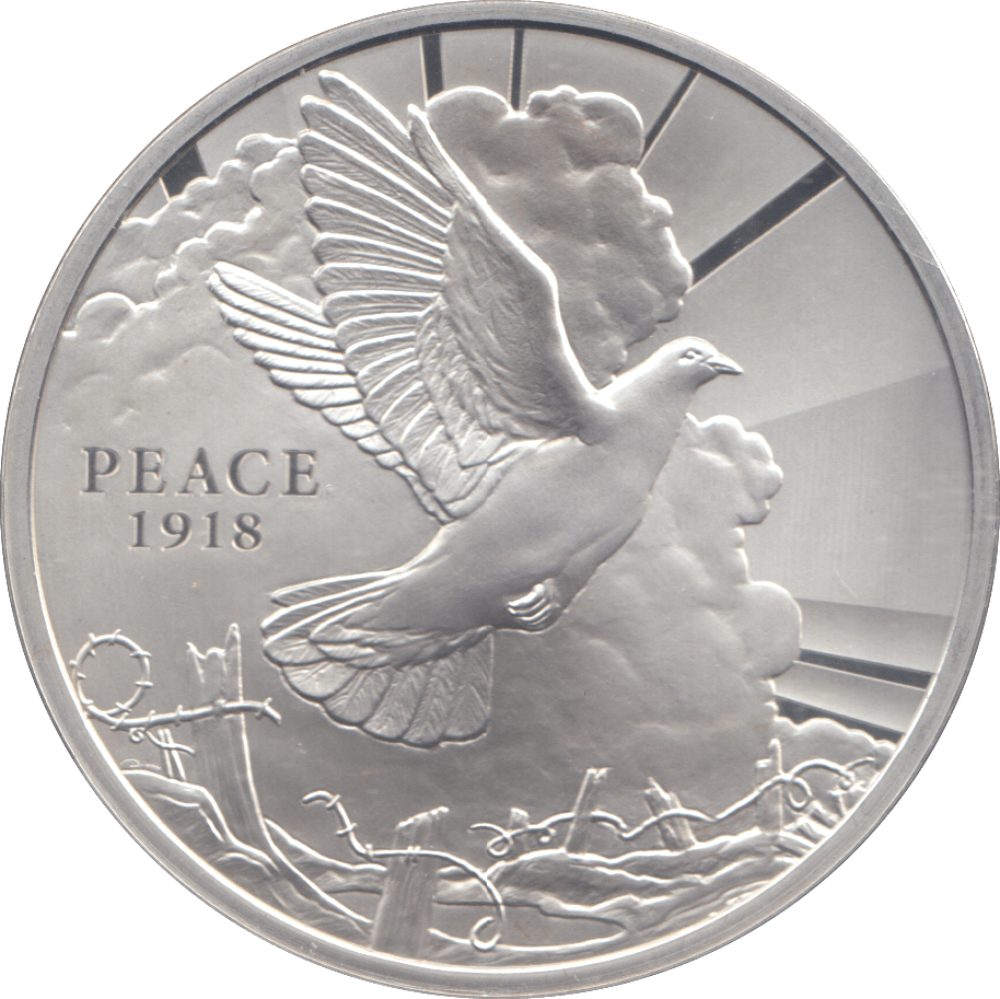 2018 SILVER 1918 PEACE FIVE POUNDS ( PROOF ) - SILVER WORLD COINS - Cambridgeshire Coins