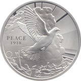 2018 SILVER 1918 PEACE FIVE POUNDS ( PROOF ) - SILVER WORLD COINS - Cambridgeshire Coins