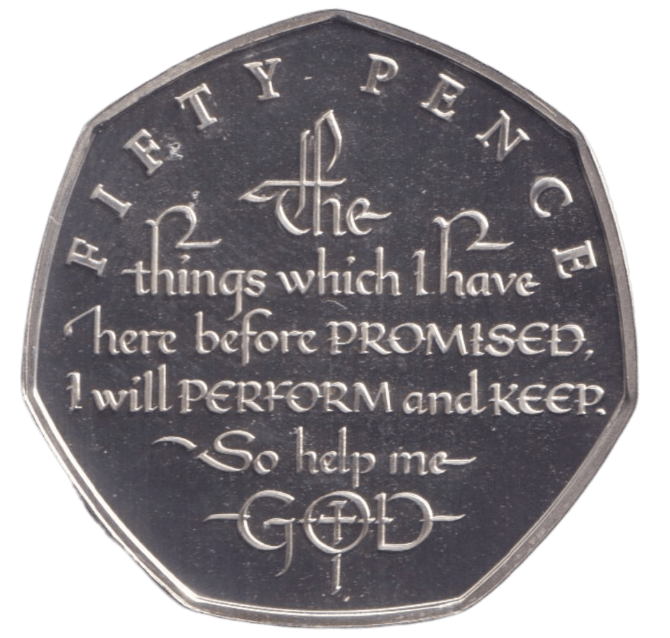 2018 SILVER CORONATION OATH 50P BU ISLE OF MAN - 50P REGIONAL ISSUES - Cambridgeshire Coins