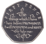 2018 SILVER CORONATION OATH 50P BU ISLE OF MAN - 50P REGIONAL ISSUES - Cambridgeshire Coins