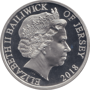 2018 SILVER FIVE POUNDS JERSEY - SILVER WORLD COINS - Cambridgeshire Coins