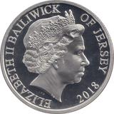 2018 SILVER FIVE POUNDS JERSEY - SILVER WORLD COINS - Cambridgeshire Coins