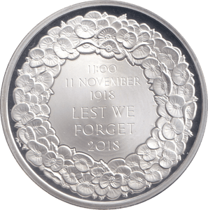 2018 SILVER FIVE POUNDS LEST WE FORGET ( PROOF ) - £5 Silver Proof - Cambridgeshire Coins