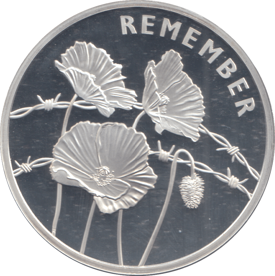 2018 SILVER FIVE POUNDS REMEMBER ( PROOF ) - £5 Silver Proof - Cambridgeshire Coins