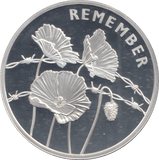 2018 SILVER FIVE POUNDS REMEMBER ( PROOF ) - £5 Silver Proof - Cambridgeshire Coins